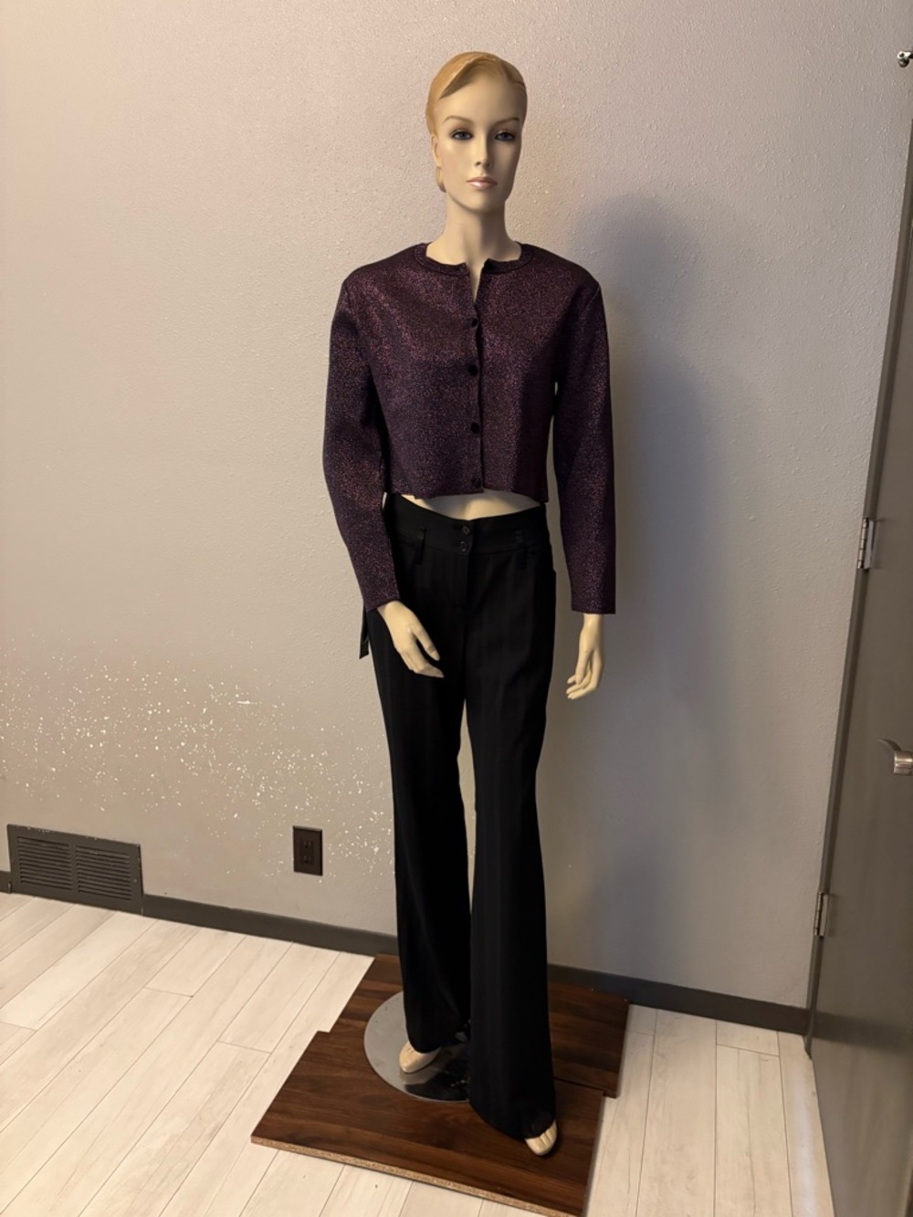 Dolce & Gabbana Black Wide-Leg striped tuxedo style Trousers